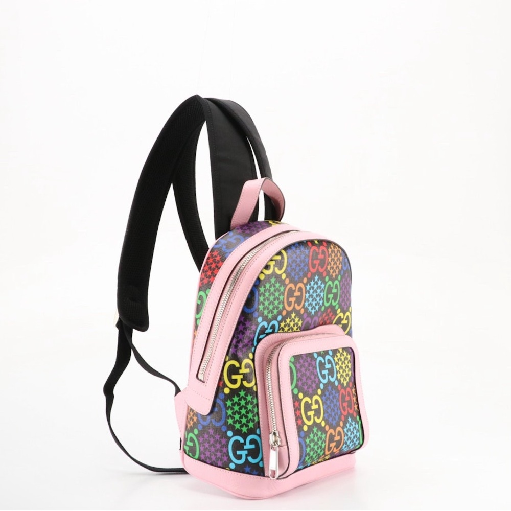 GUCCI GG Psychedelic Collection Backpack in Multicolor Coated Canvas & Leather - Picture 3 of 11